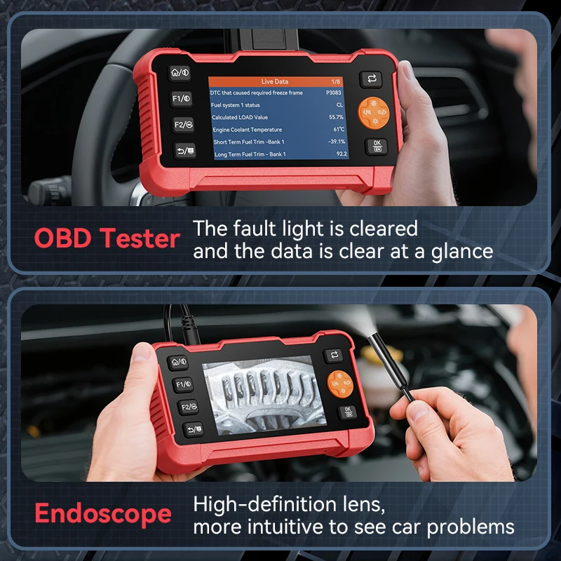New Arrival! 2 IN 1 OBD Car Fault Detection And Industrial Endoscope