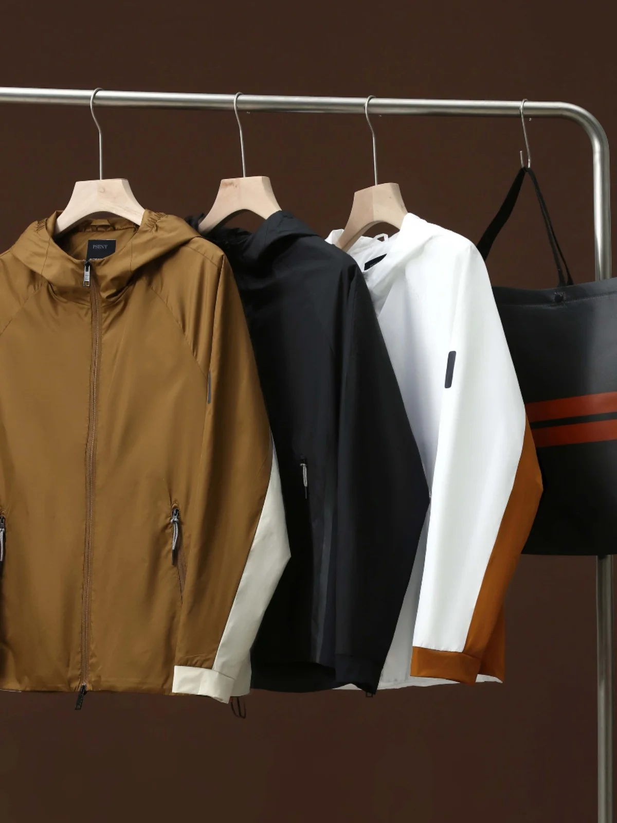 

Outdoor Laser-Punched Light Weight Breathable Spring Summer Men's Jaet Hooded Lightweight Thin Long Sve Stand Fit Jaet