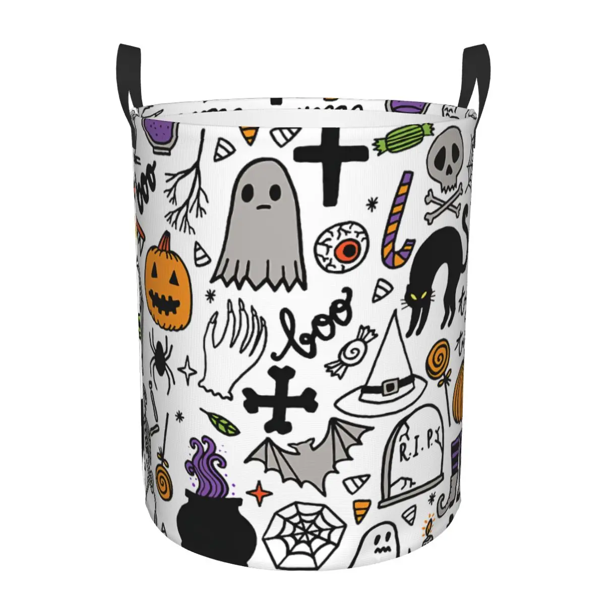 Custom Magic Witch Laundry Hamper Clothes Storage Basket Halloween Horror Black Alchemy Witchcraft Toy Bin Organizer for Nursery