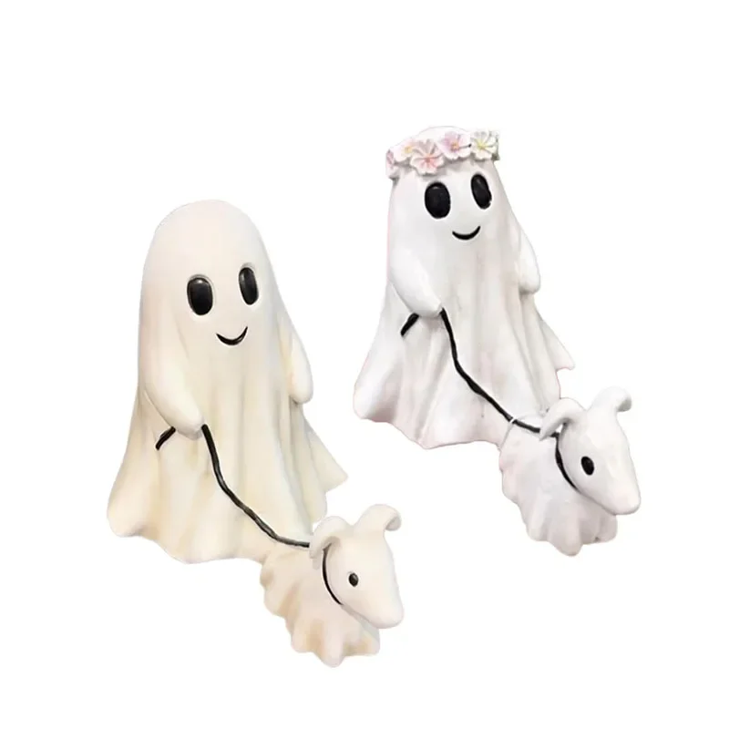 

Ghost Walking Dog Figurine Halloween Ghost Walk Dog Statue Home Decoration Spooky Ghost Home Desk Decoration Accessories Gift