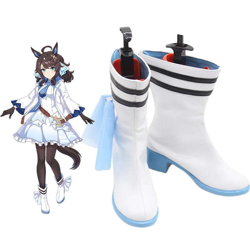 

Ума Мусумэ: Pretty Derby Race Ver. Обувь для косплея Daring Tact, белые короткие ботинки в стиле аниме с черными полосками X002