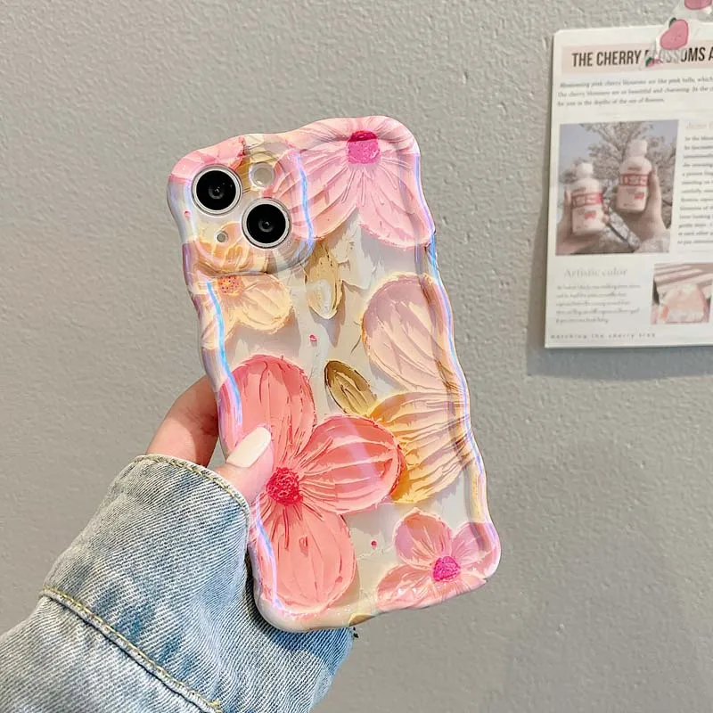 Girl Powder Flower Soft Back Cover for iPhone 11 12 14 Plus 13 Pro Max Back Cover on iPhone 14 Pro Max 13 12 11 Pro Max Capas