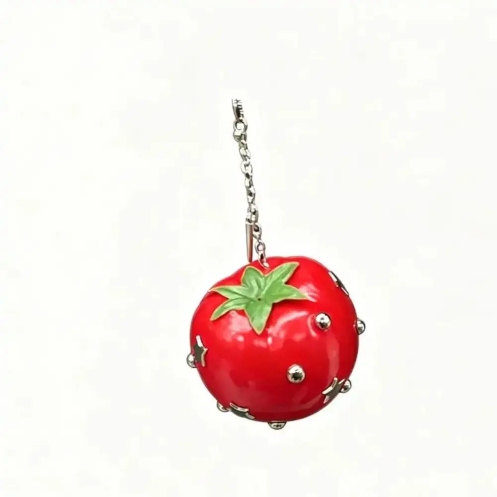 Funny Y2K Simulation Fruit Keychain Metal Lolita Star Rivet Bag Charm Gothic Vegetable Pu Fruits Bag Pendant Bag Hanging