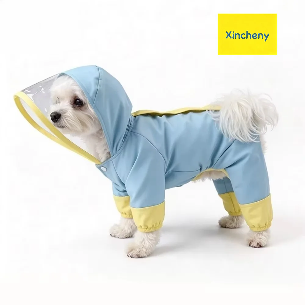 Waterproof Dog Hooded Raincoat Windproof Elastic D Ring Quick Dry Four Legged Reflective Outdoor Rain Cloak Hot New