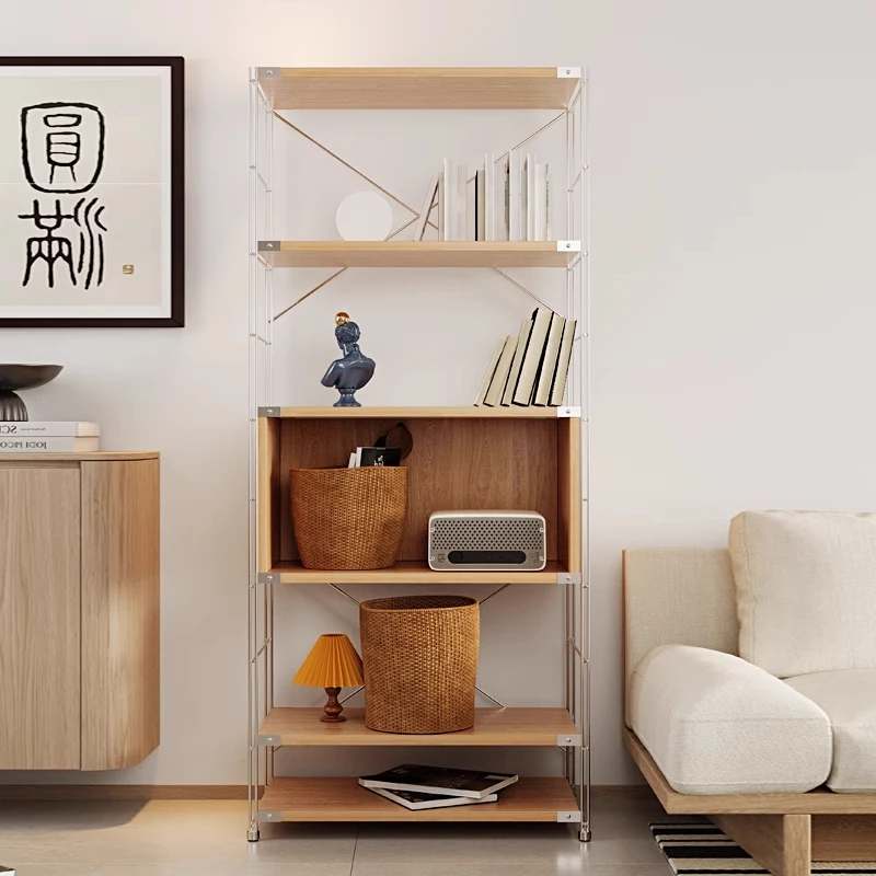 Bibliothèque minimaliste moderne et robuste avec structure en métal