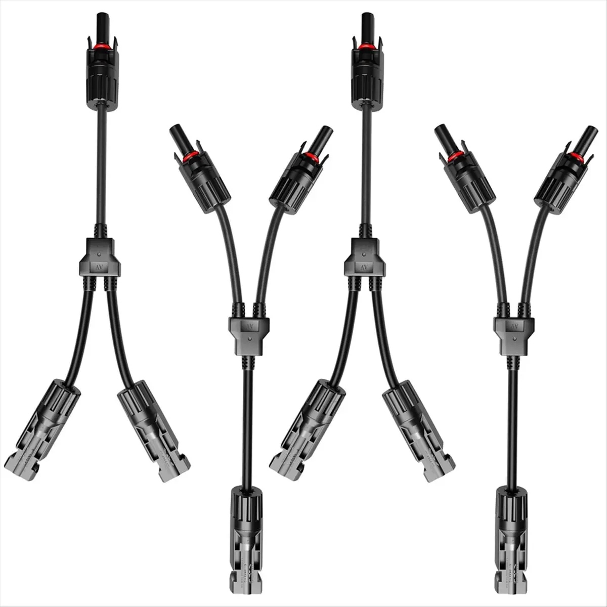 A73T 2Pairs Y-Style Solar Connector DC 1000V FMM+MFF for Parallel Connection Between Solar Panels Solar Cable Junction