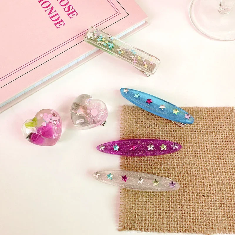 Millennium Colorful Star Hairpin Headwear Summer Korean Y2K Bangs Alligator Clips Vitality Girl Sweet Hair Accessories for Women