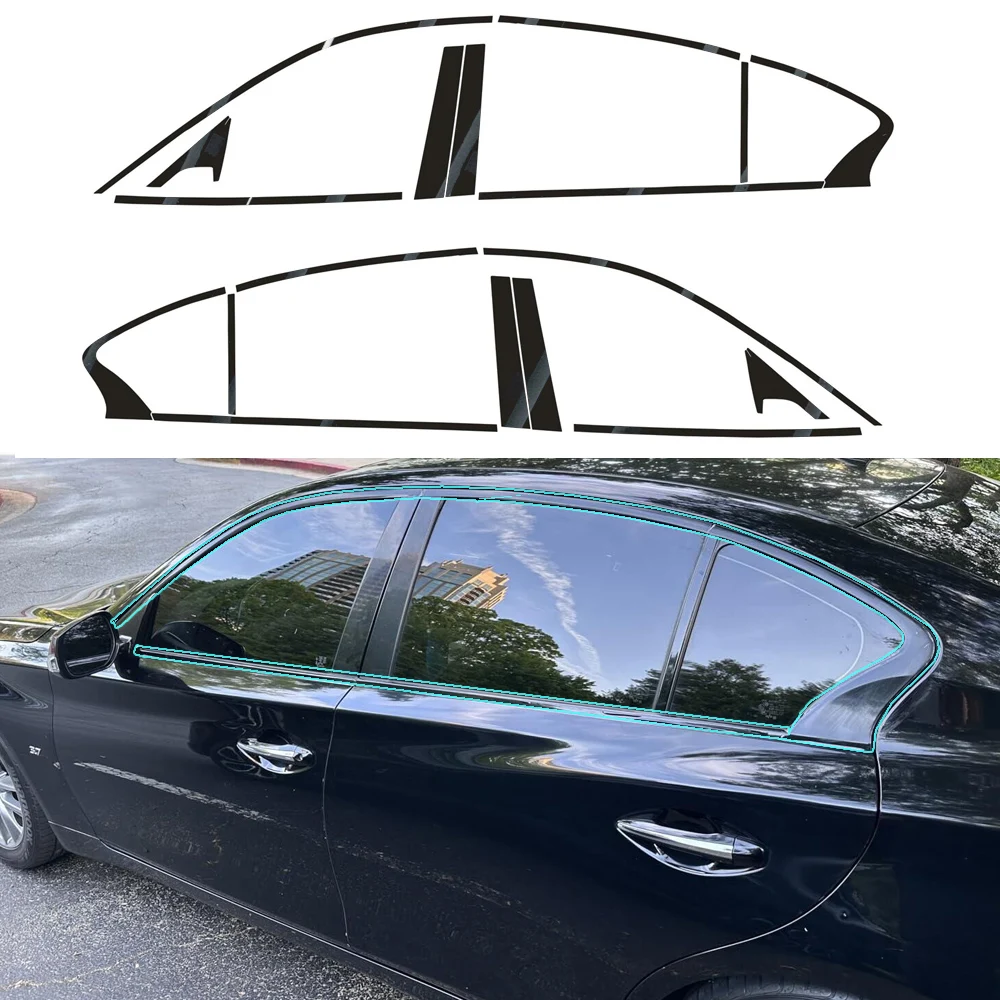 

Exterior Window Trim Chrome Delete protective Film For Infiniti Q50 2013-2023 Glossy/Matte Black Sticker