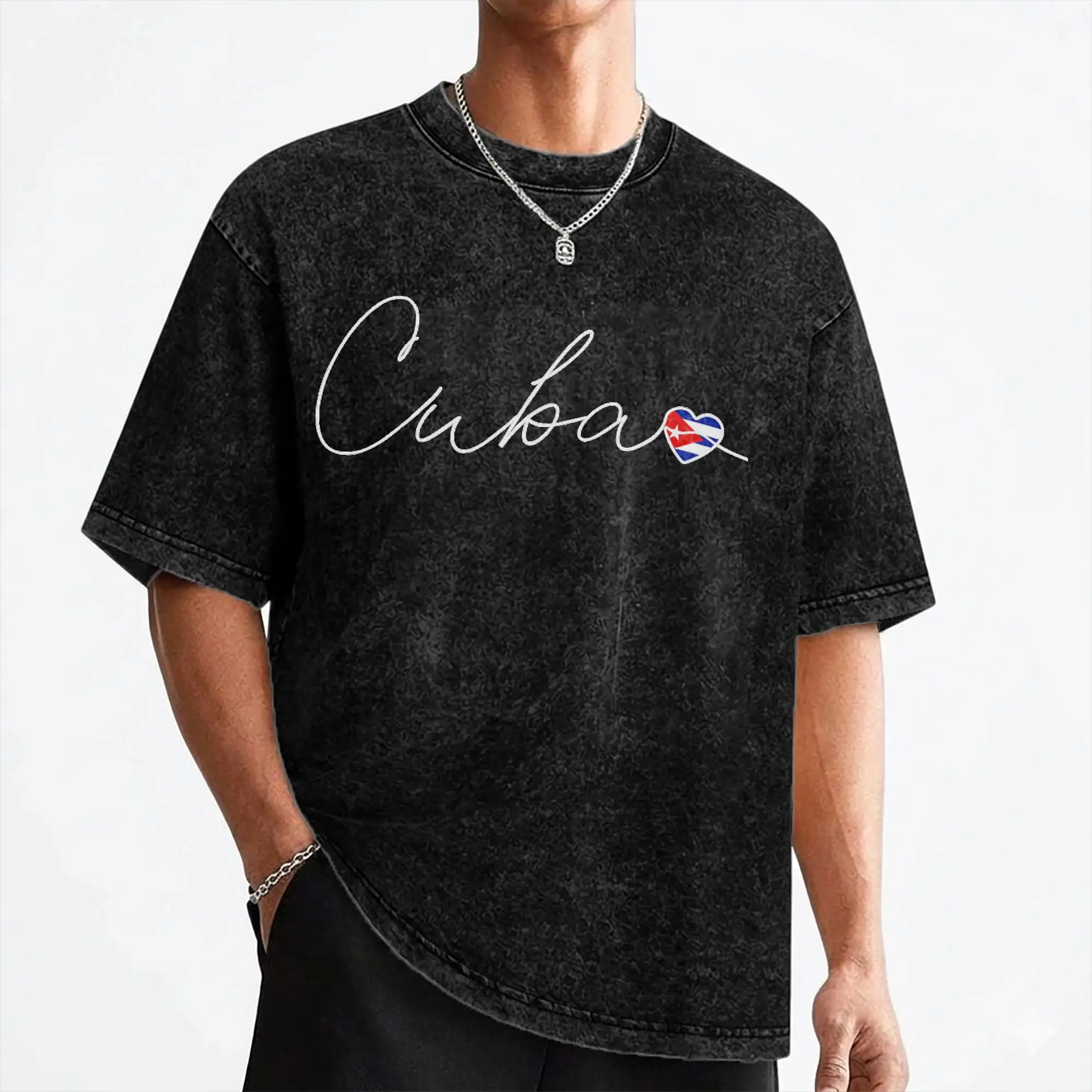 Cuba Flag Cuban T Shirt Washed 100% Cotton Harajuku T-Shirts  Novelty for Men Women Streetwear Graphic Tops Tees