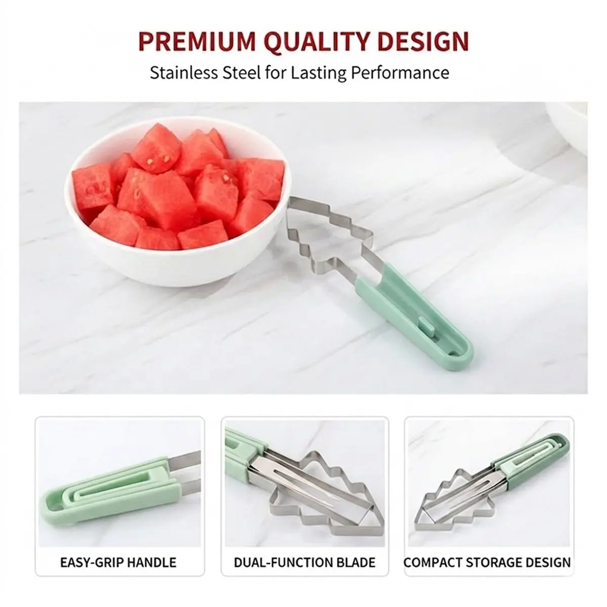 Stainless Steel Watermelon Slicer,Watermelon Cutter,Stainless Steel for A Wide Variety Watermelon,Cantaloupe,