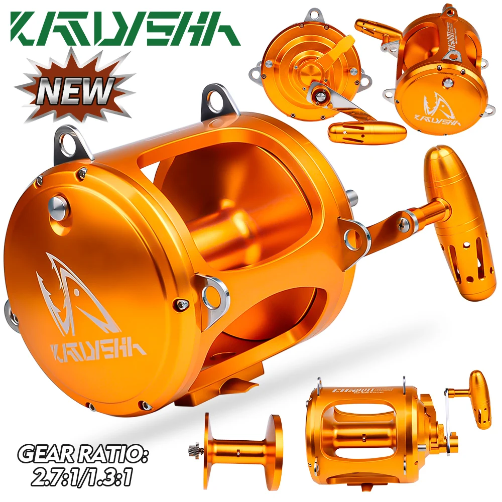 katuysha Trolling Reel,Conventional Reels Saltwater for Tuna Sailfish Swordfish Deep Sea Fishing Reel