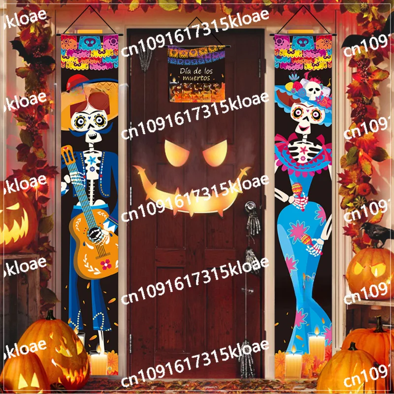 New Halloween couplet three-piece Day of the Dead skeleton party atmosphere decoration