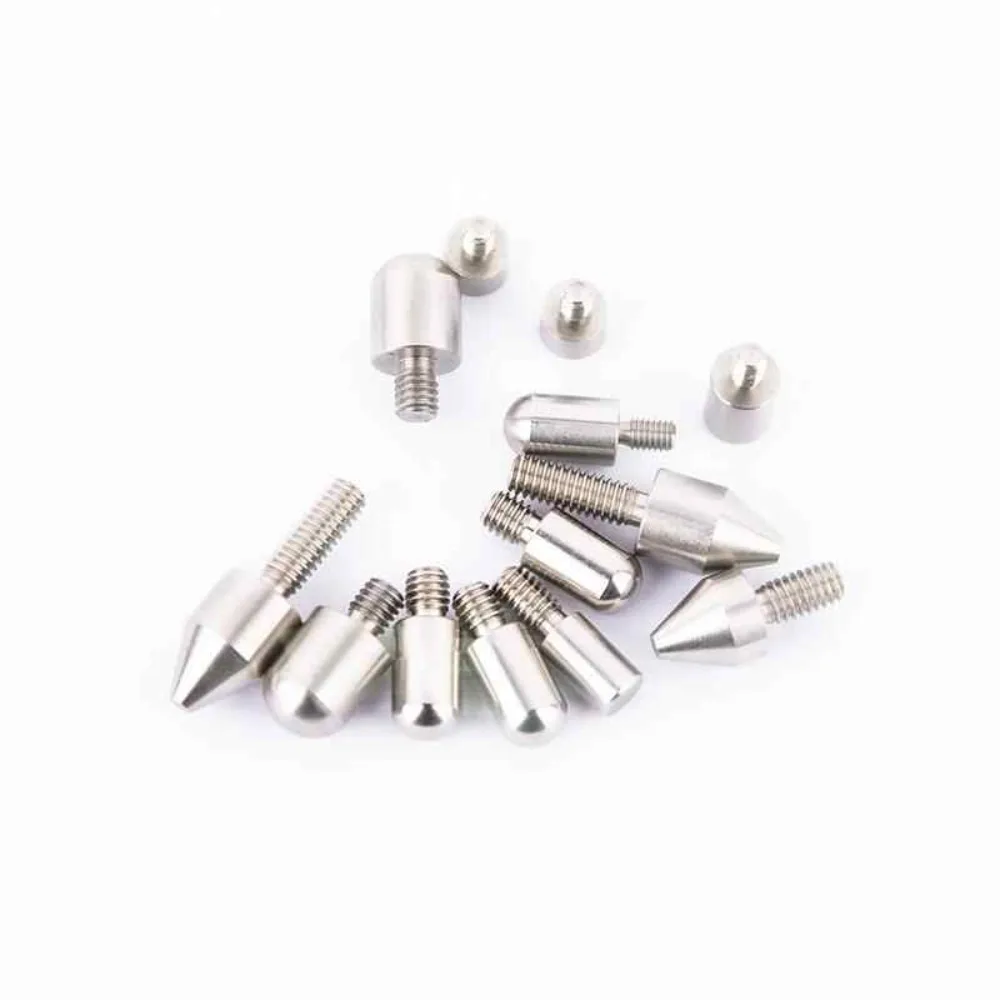 Precision Threaded Locating Stud 303 Stainless Steel M3‑M6 External Thread Locating Pin Flat Round Conical Head Dowel Pin