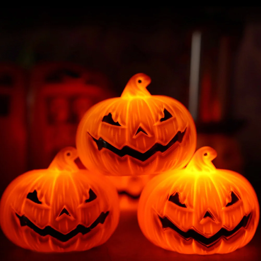 

12 pcs Halloween LED Pumpkin Lights Battery Operated Flameless Pumpkins Tea Lights Night Lamp For Inside Pumpkin Halloween Decor