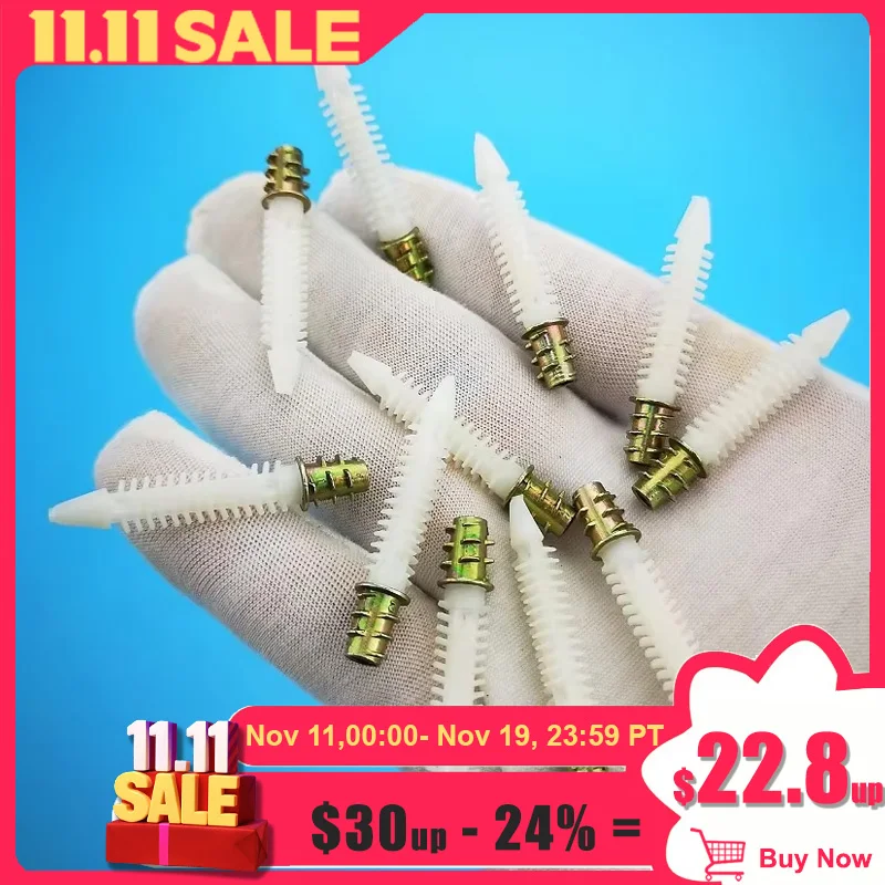 SY-1608 جديد الألومنيوم قناة إلكتروني تركيب هوك المسمار الجمعية الجوز علامة معدنية قبل دفن الجوز 1000 قطعة