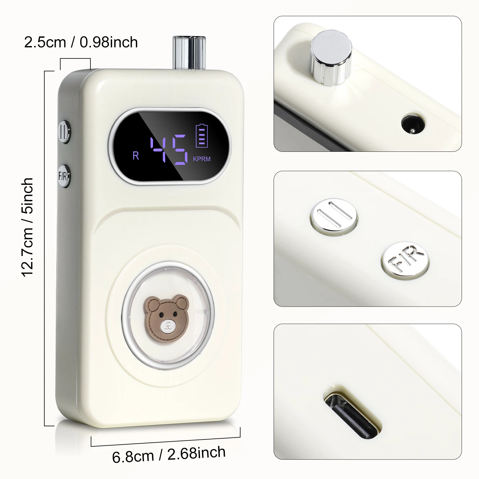 45000RPM Rechargeable Nail Drill Low Noise Nail Gel Polishing Machine Electric Nail File Professional Nail Grinder Equipment