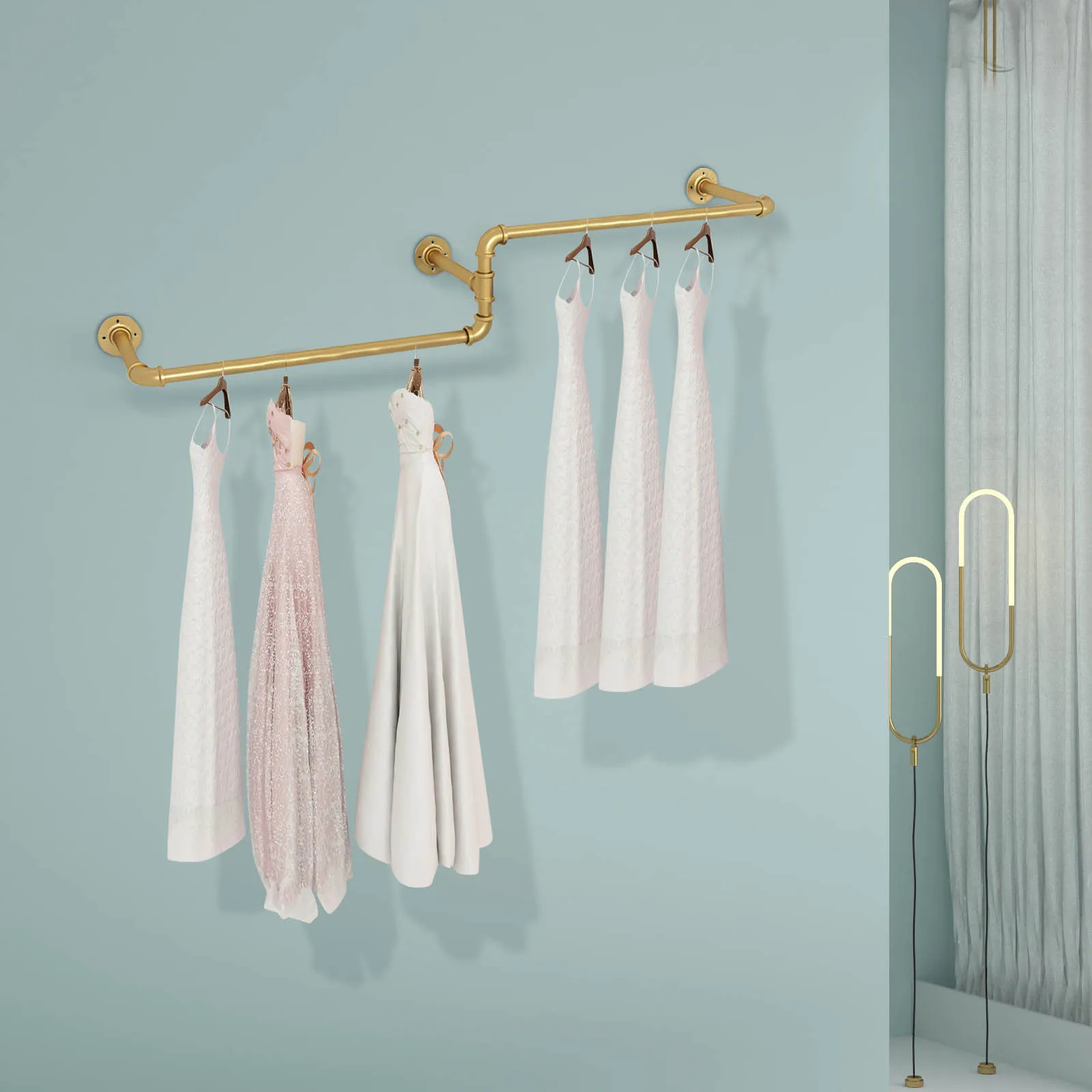 

Clothing Display Rack in Golden, , High-quality, Decoration, Suitable for Hallways, Entryways, Bedrooms, Bathrooms, Closets