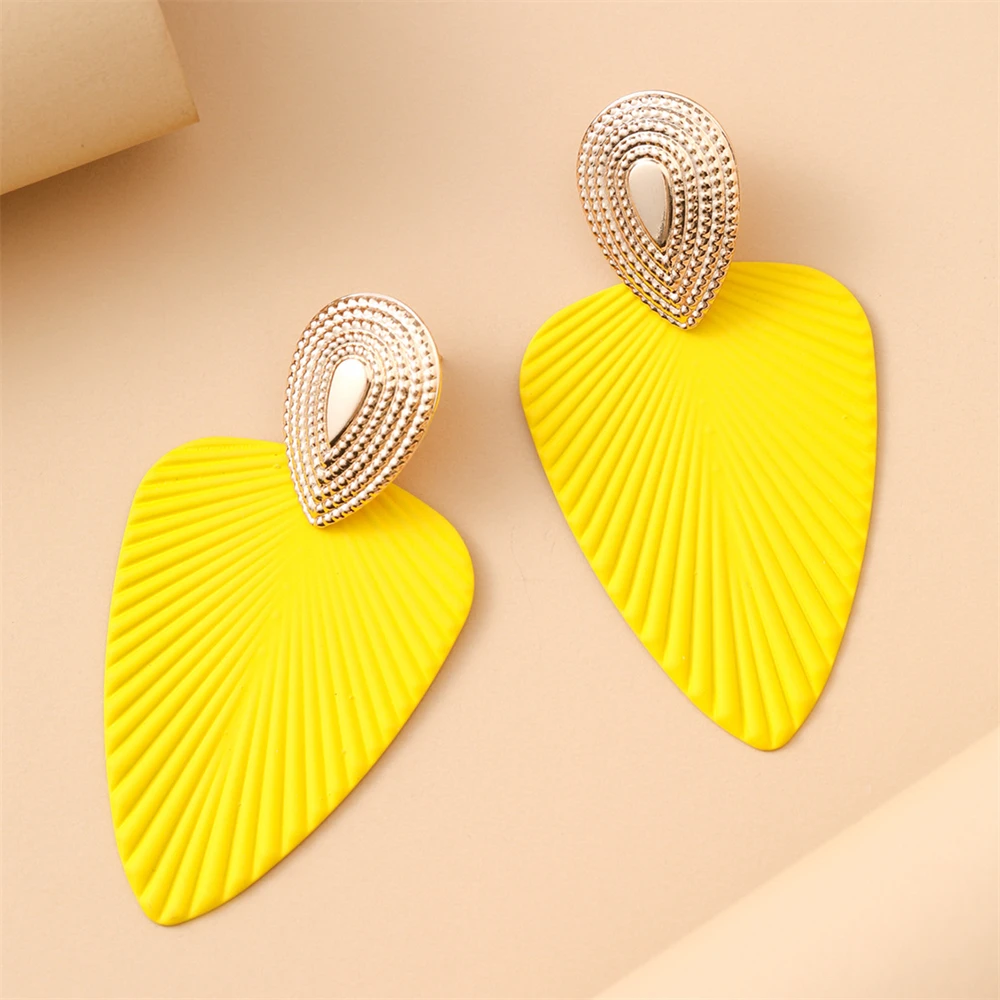 Acrylic Leaf Drop Earrings Fashion Bohemian Drop Oil Leaves Shape Earrings Women\'s Long Dangle Pendant Minimalist Jewelry Earing