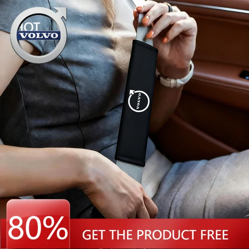 

Emblems 2026 New For Volvo 2Pcs Car Seat Belt Protector Pad Leather Shoulder Cover For Volvo XC90 V90 V60 XC60 V40 EC40 EX40 S80
