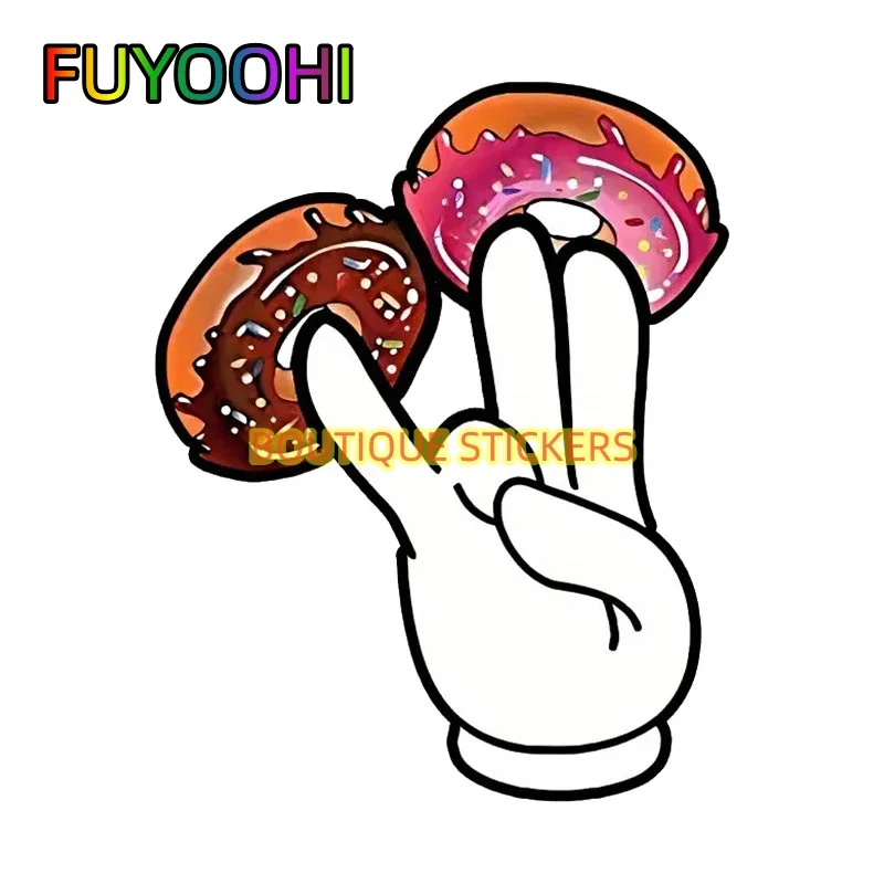 FUYOOHI Boutique Stickers Donut Hands Sexy Funny Car Sticker Cartoon Fashionable Vinyl Decals Waterproof Car Styling Creative