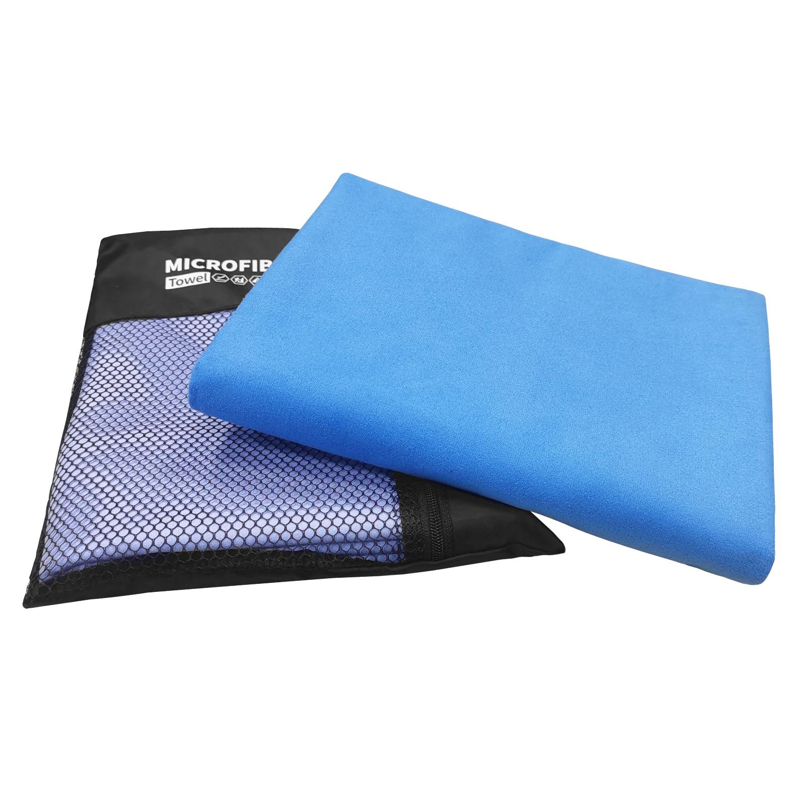 Mutao Mikrofaser-Handtuch mit Netztasche, schnell trocknende, saugfähige Handtücher für Camping, Fitnessstudio, Yoga, Rucksackreisen, Wandern – Detail 5