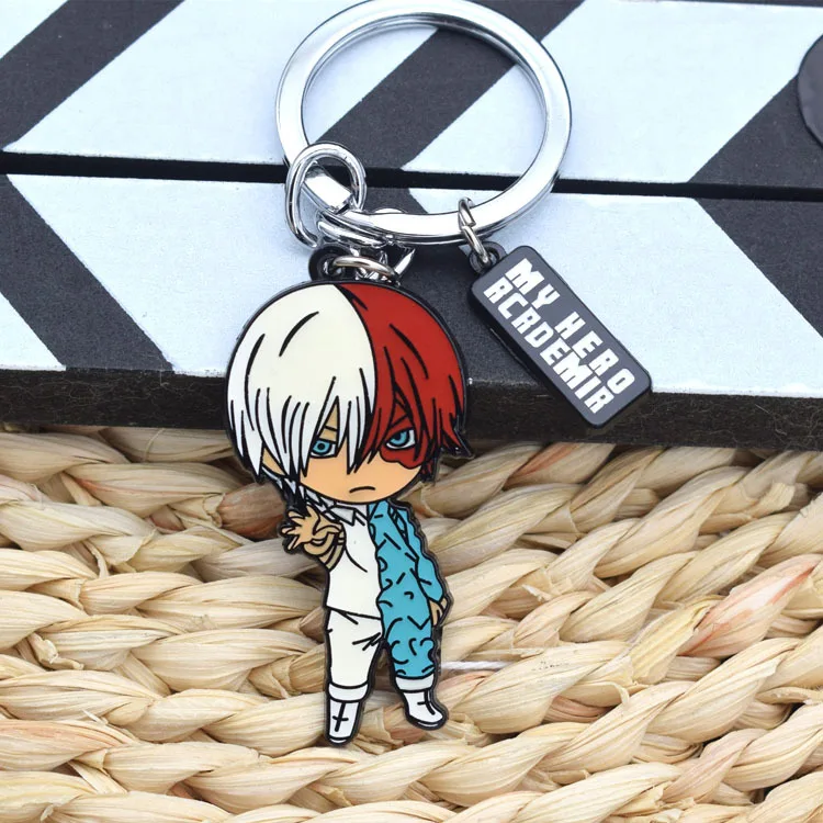 My Hero and Academia Series Keychain Hot-blooded Fighting Anime Character Peripheral Keyring Birthday Jewelry Presents