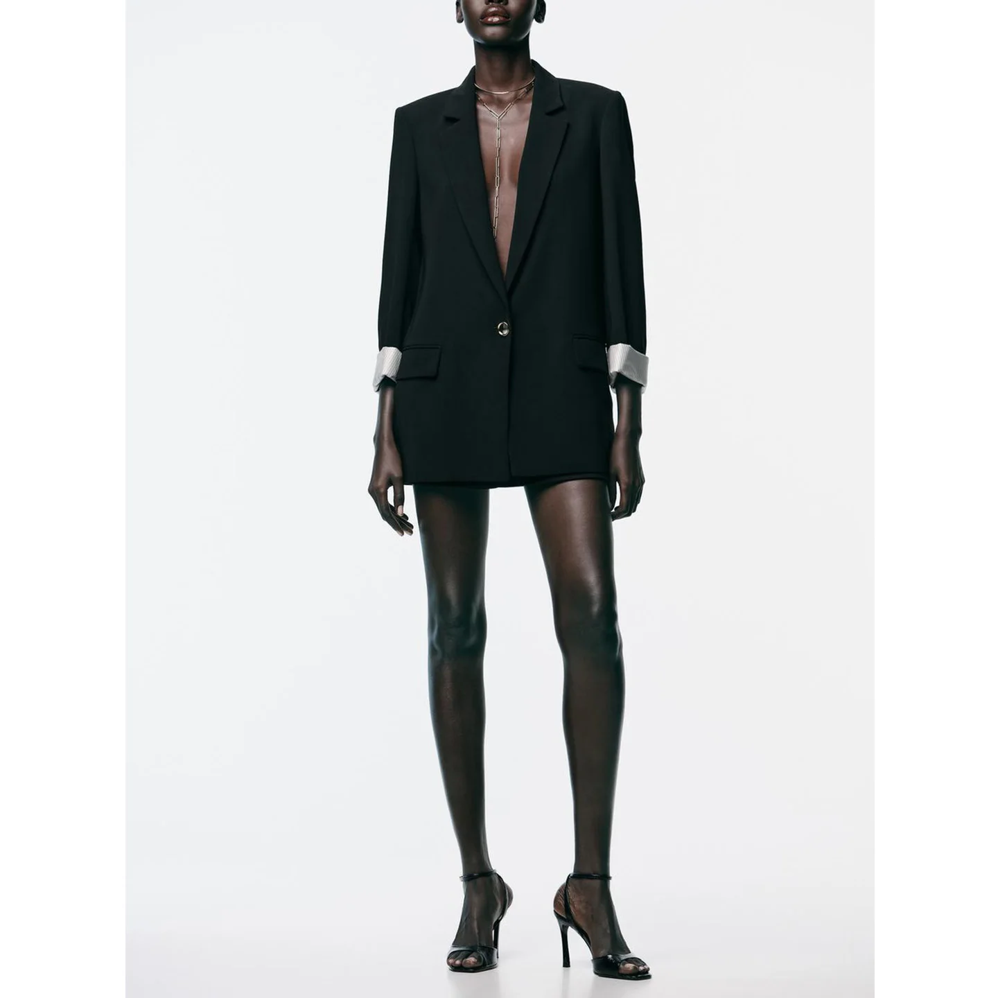 秋の新作レディースアメリカンスタイル長袖プリントカフスーツジャケット、肩パッド付きフリップカバーカラーカジュアルルーズフィット