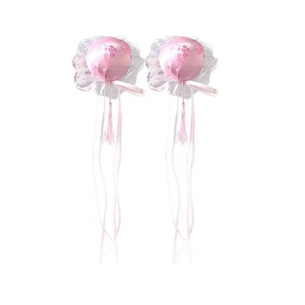 

Cute Chinese Style Lolita Headdress Handmade Traditional Maruko Barrettes Kawaii Cosplay Fringe Side Clip Girl