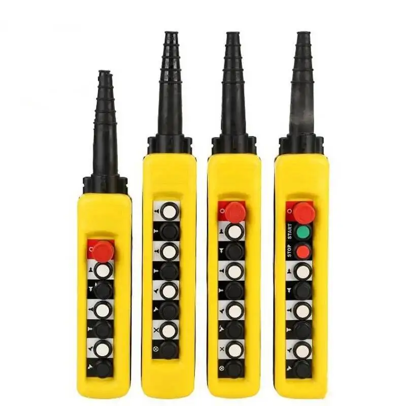 2/4/6/8 Pushbuttons Speed Hoist Crane Pendant Control Stations With Emergency Stop For CirCuits Double Insulated