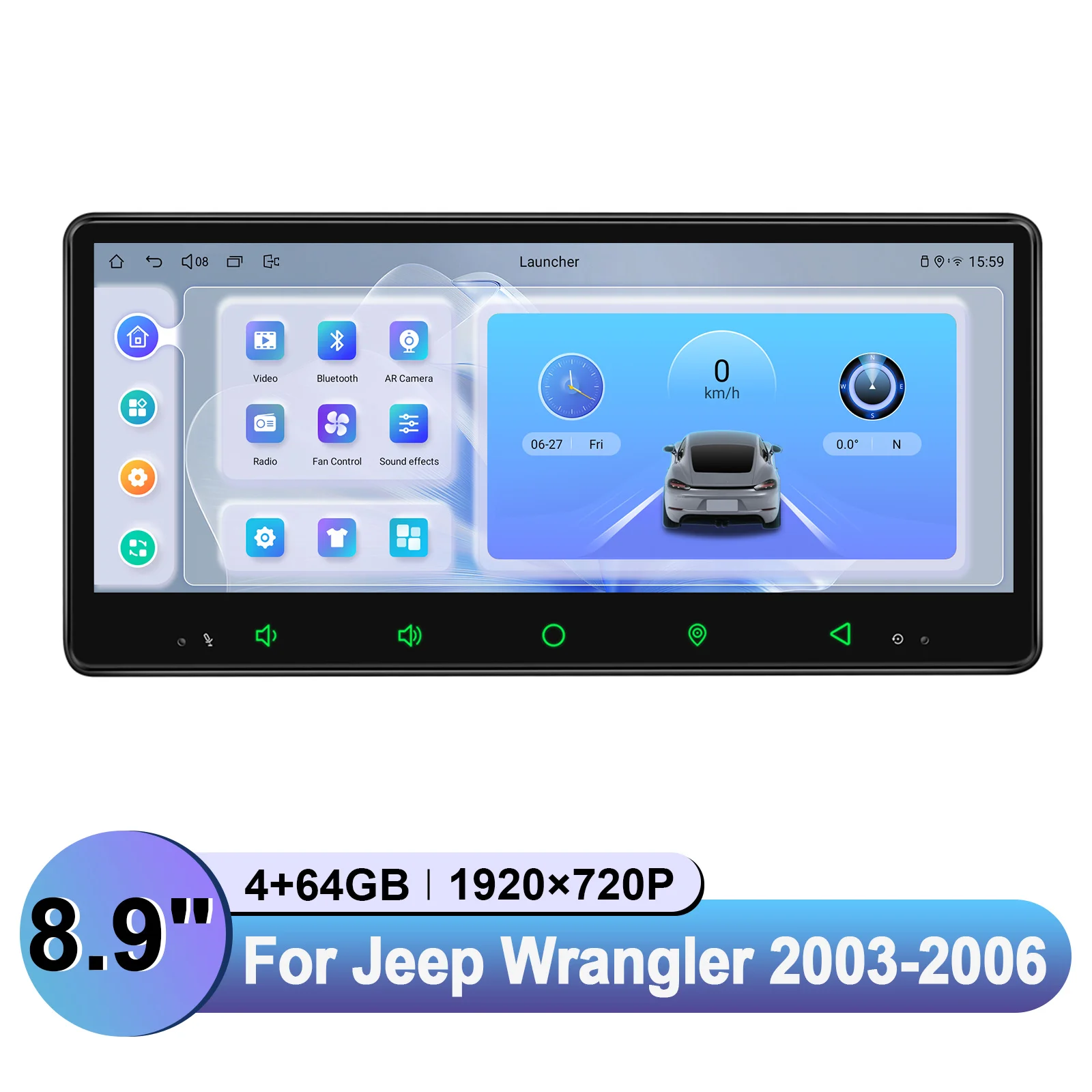 JOYING 7 "8" 8.9 "شاشة تعمل باللمس ستيريو سيارة ل جيب رانجلر 2003-2006 مشغل وسائط متعددة سبليت شاشة متعددة المهام التوصيل والتشغيل