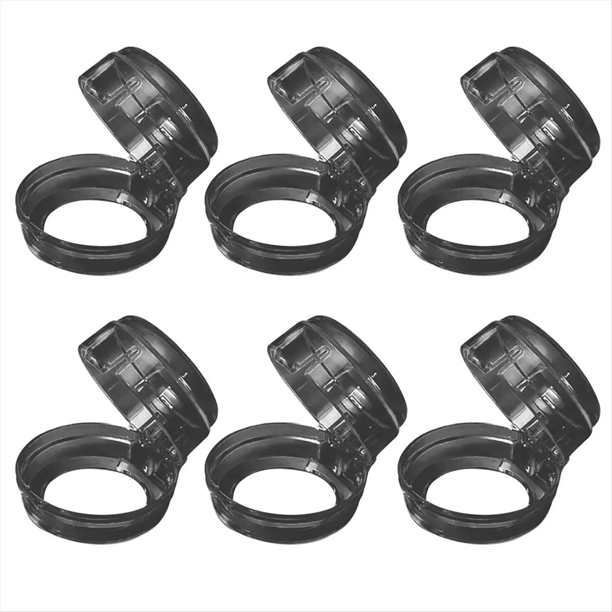 [T28C] 6 Pack Stove Knob Safe Covers, Universal Transparent Child Proof Stove Knob Covers,Heat- Gas Stove Cover Black