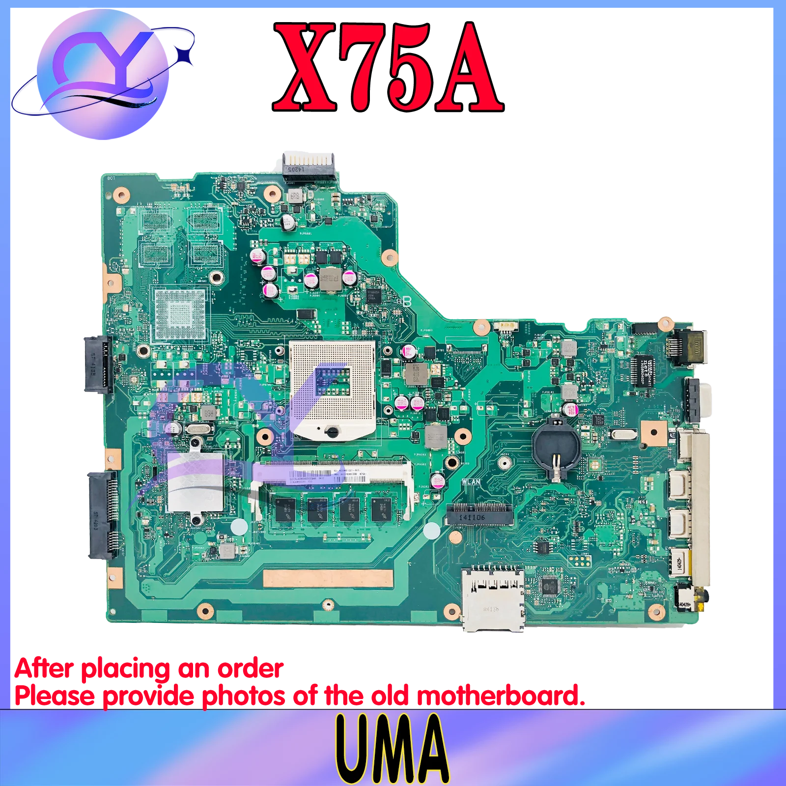 KEFU X75VB Notebook Mainboard For ASUS X75V X75VC X75VB X75 Laptop Motherboard 4GB-RAM GT610M/GT720M Support i3 i5 100% test ok