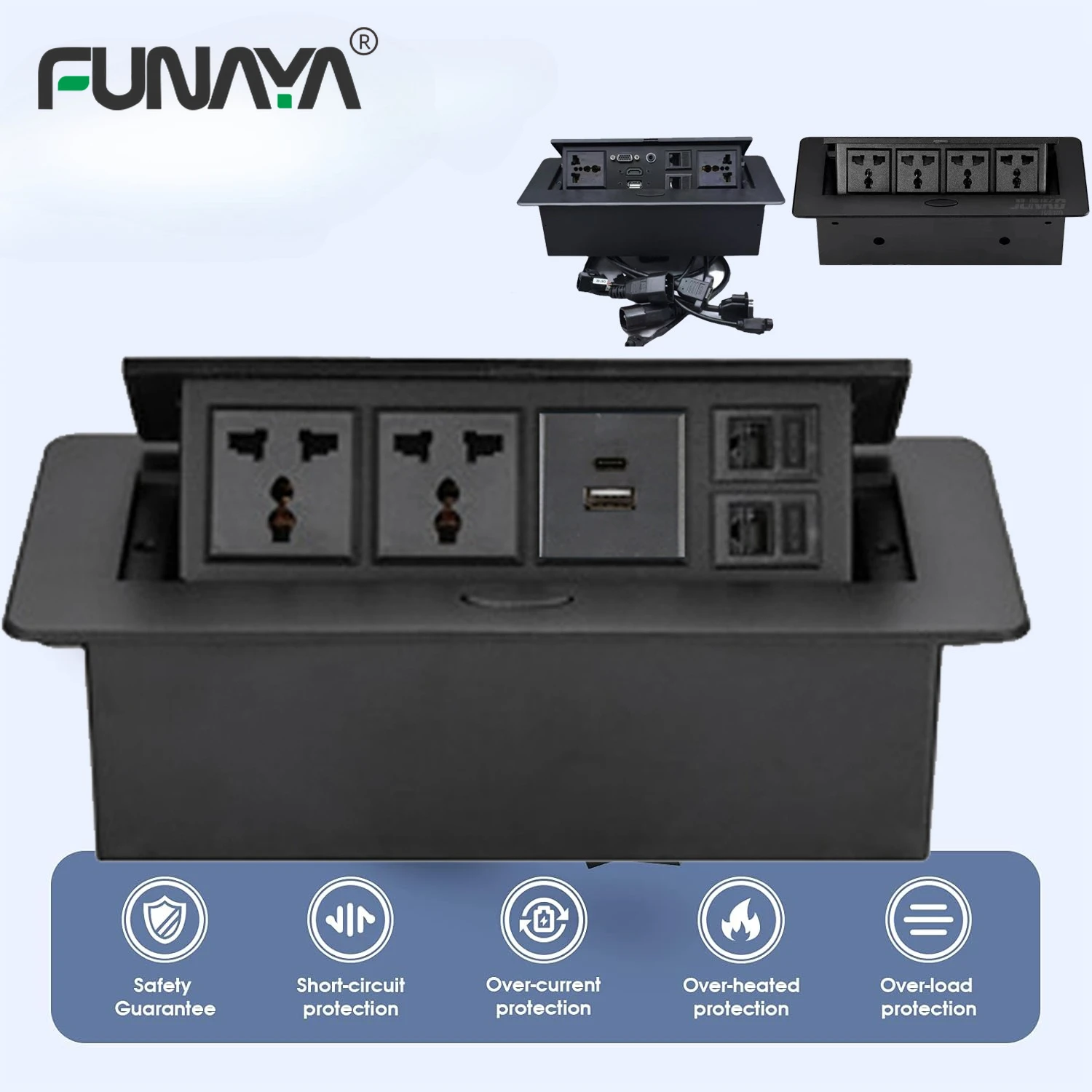 

Встраиваемая встроенная розетка Multi Universal UK с USB TYPE-C CAT6 HDMI-кабель Мультимедийная розетка питания для настольного офисного конференции