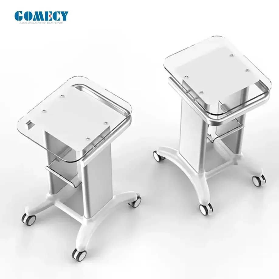 Wholesale Laser Physiotherapy Machine Use Beauty Machine Display Trolley 4 Wheels Movable Cart Trolley Durable White Aesthetic