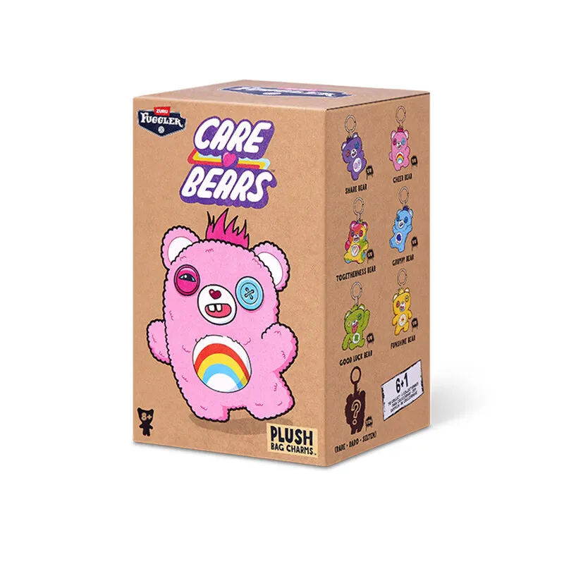 Original Fuggler with Care Bears Plush Pendant Blind Box Doll Cute Happy Grumpy Love Bear Funny Ugly Tooth Monster Stuffed Toy