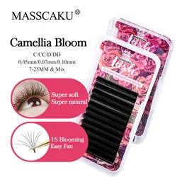 MASSCAKU Easy Fan Lashes Bloom Eyelash Extension Austomatic Flowering Fast Fan Self-Making Fans Volume Lashes soft makeup lashes