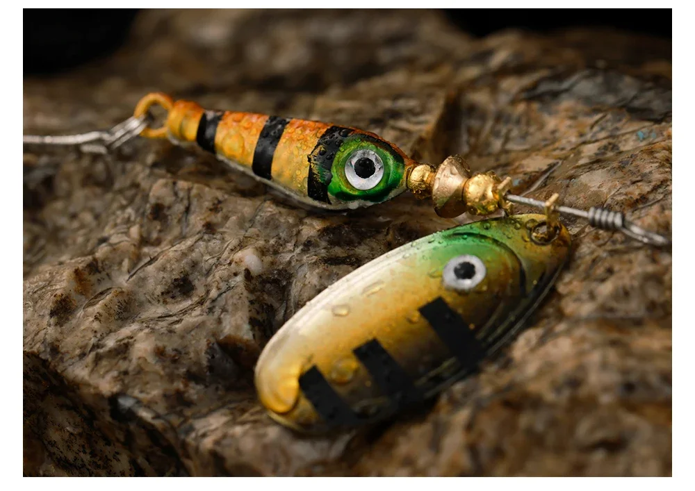 9g rotierender Angelköder, Löffelköder, Metallköder, dreifacher Haken, künstlicher Fisch, Wobbler, Feeder – Detail 9
