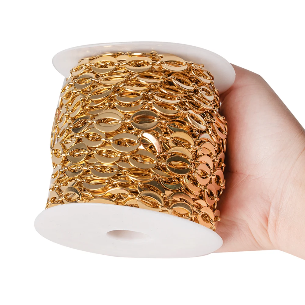 

1Meter Stainless Steel Gold Color Not O Shape Chain For DIY Necklace Bracelet Jewelry Gifts Making Supplies Findings Wholesale