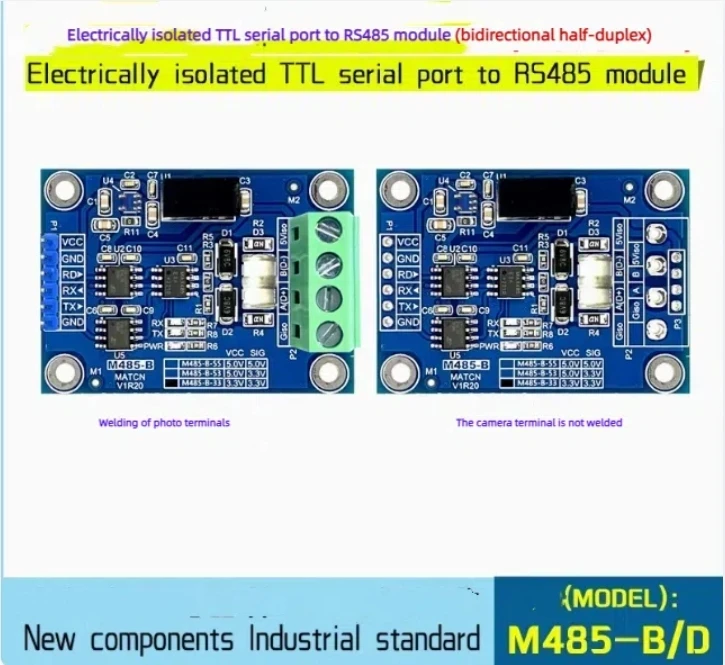 전기적으로 절연된 TTL-RS485 모듈은 산업용 고속 2.5Mbps 양방향 반이중 5V/3.3V에 적합합니다.