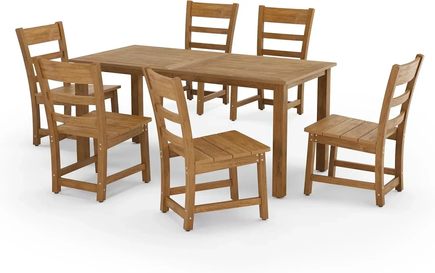 HDPS Outdoor Patio Dining Set for 6, All Weather Outdoor Table and Chairs