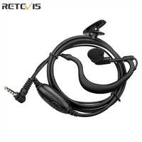 Retevis Walkie Talkie Earhook Earpiece 3.5mm Single Needle Earphone with PTT Microphone for RB19 RB619 RT22P RT622P B63S B63H