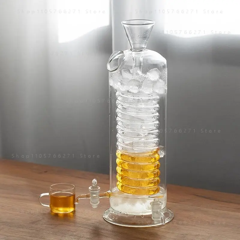 Quick cold brew glass tube ice brewed coffee maker, summer ice brewed teapot