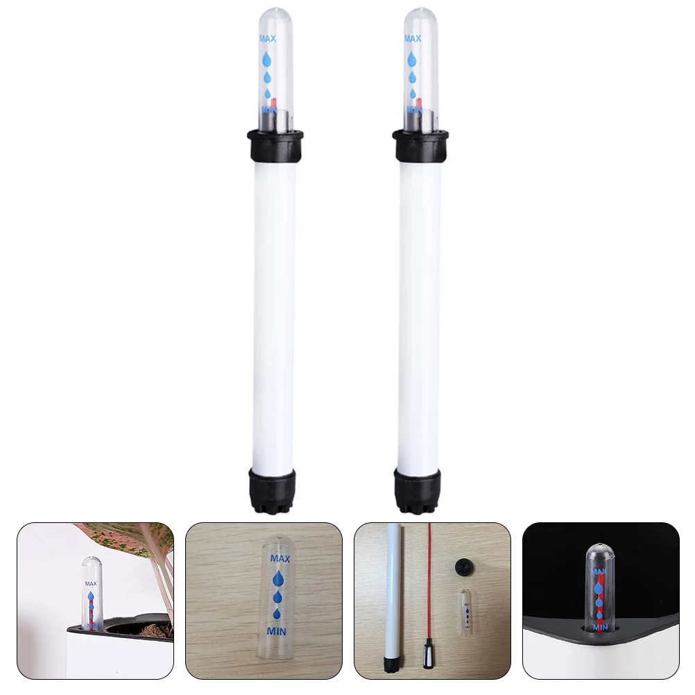 

2 Pcs Water Level Indicator Scale Gauge Plant Meter Moisture House Plants Flower Pots Flowerpot Plastic Display Bottle