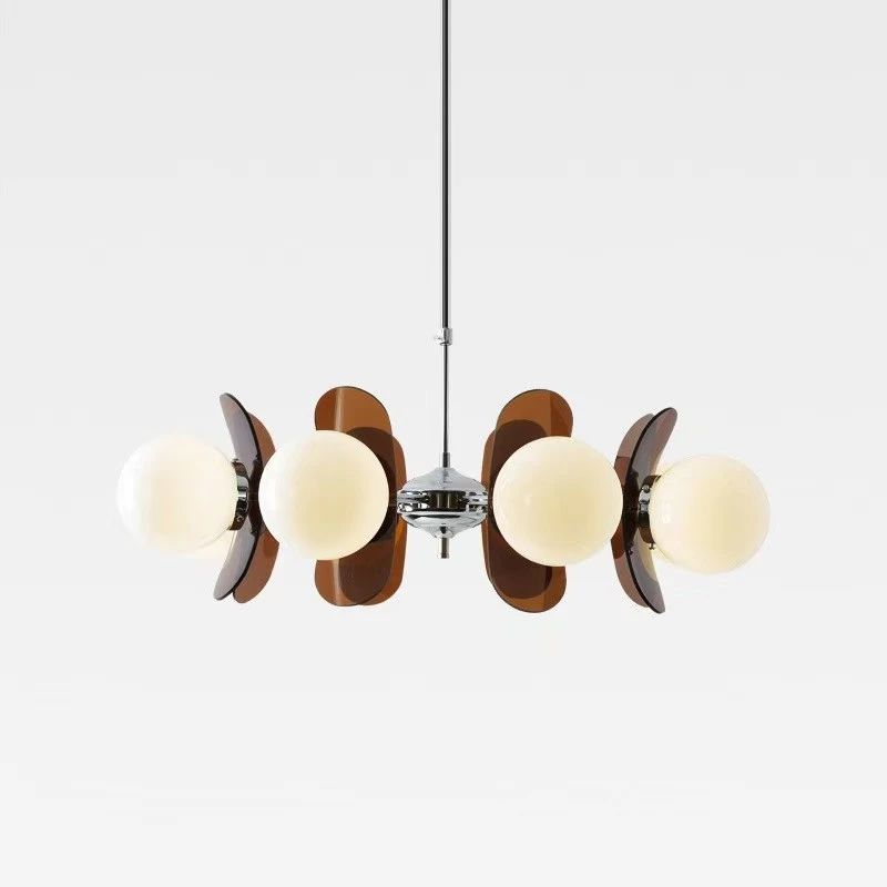 Retro Lustrous Glass Ceiling Dining Room Chandelier, Living Room, Bedroom, Room Decoration, Indoor Lighting Chandelier