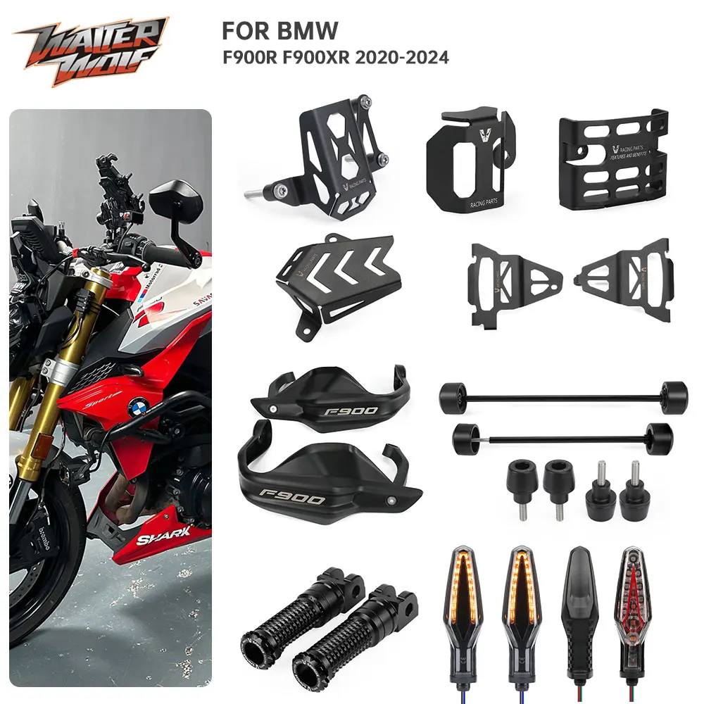 

2024 F900 R XR мотоциклетный чехол, аксессуары для защиты для BMW F900XR F900R, слайдер колеса, указатель поворота, защита пластины, подставка