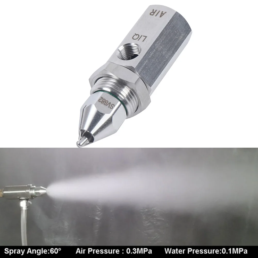 1PCS Mist Air Atomizing Spray Nozzle 30/60/80 Injection Angle Ultrasonic Nozzle Air Atomizer Nozzle Dry Fog Dust Removal Nozzle