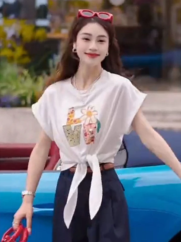 White Short Sleeve T-Shirt Women's Summer New Fashion Design Slimming Top Korean Style Commute Wind Loose Fit Daily Wear