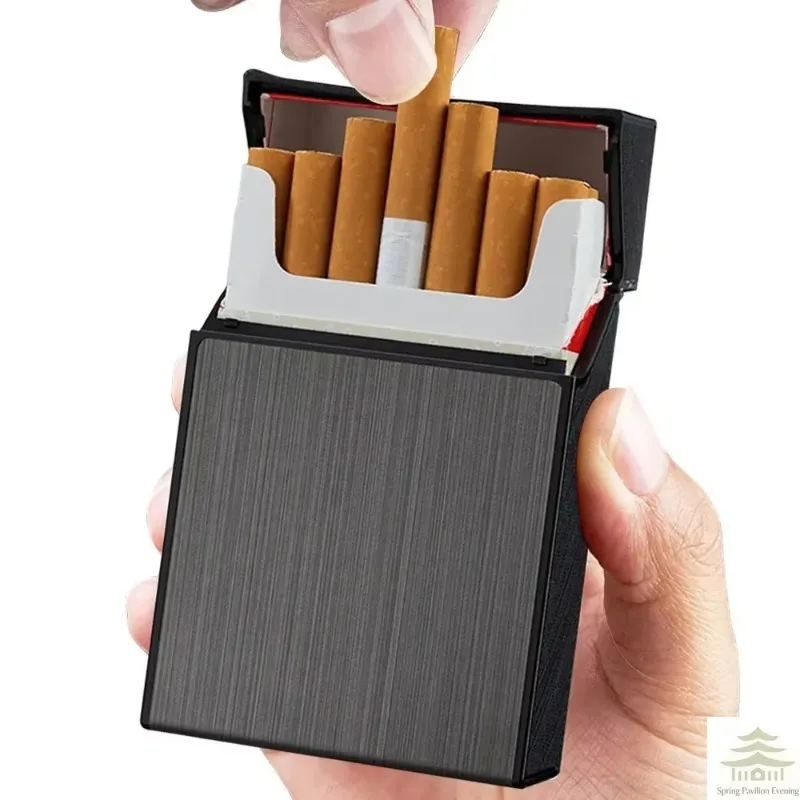 Metal Portable Cigarette Case - 20pcs Capacity Smoking Box Tobacco Holder Men's Gadget Cigarettes Pack Cover Storage