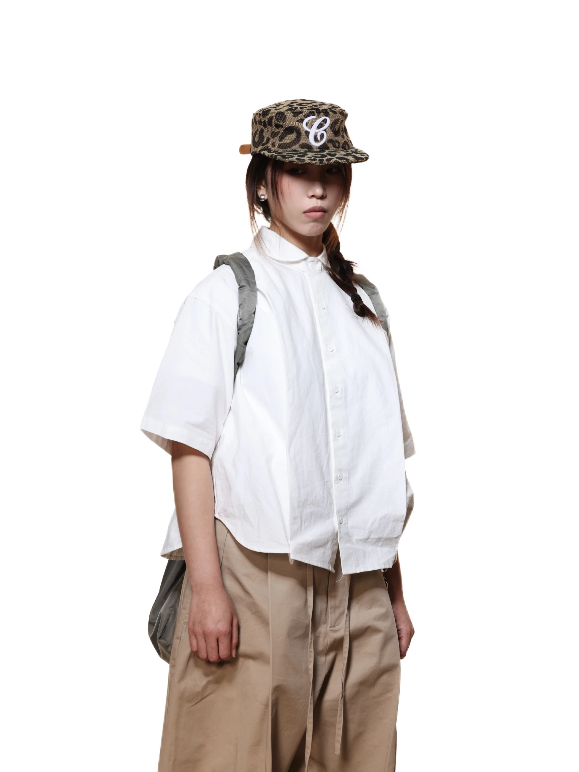 

6Crays Retro Flat Top Baseball Cap Embroidered Leopard Print ex Flat Brim Cap Casual Sle Spring Season Youth Size Hat
