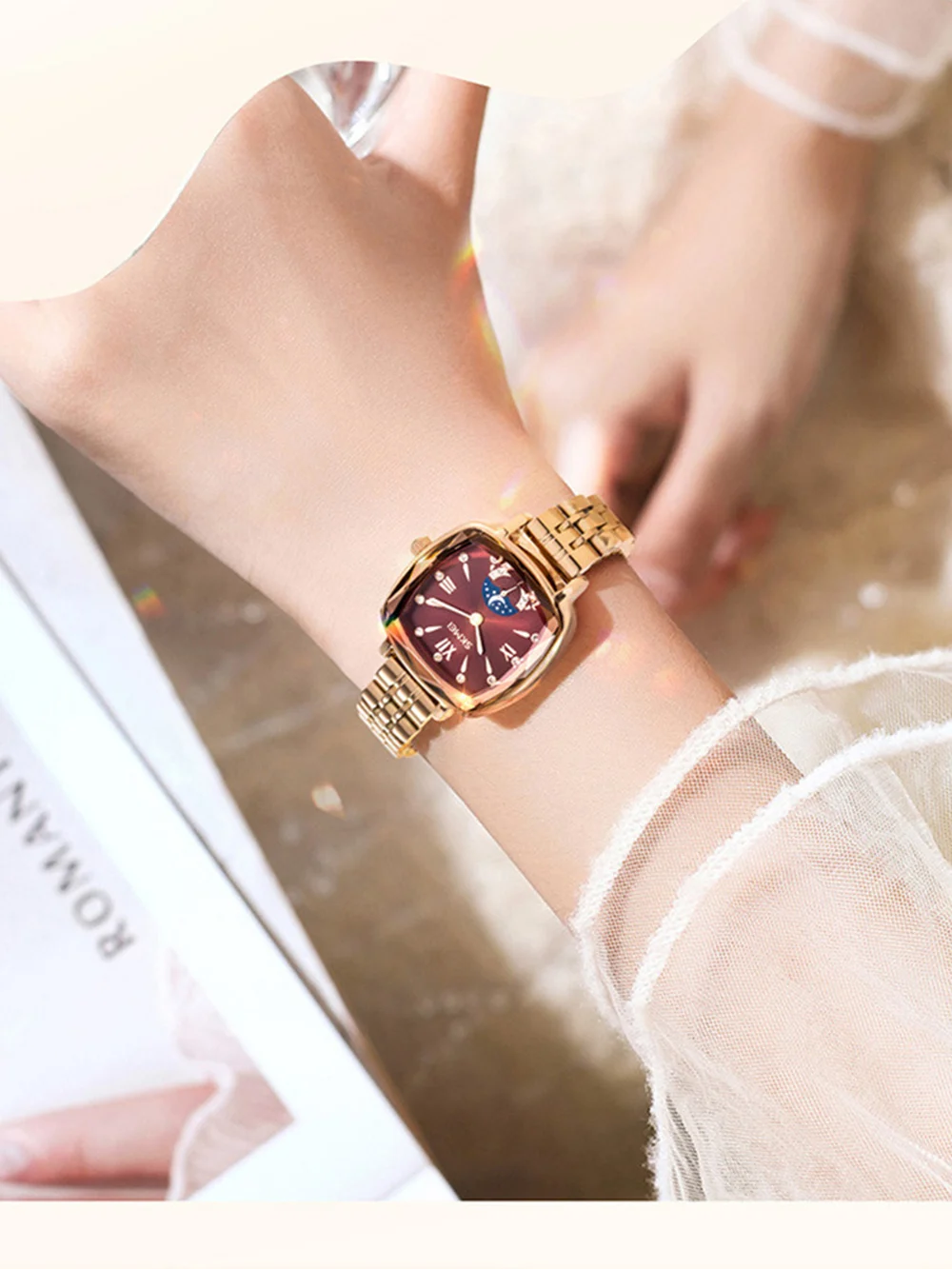 MAYZHISU Women Watch Luxury Fashion Women's Quartz Watches Waterproof Stainless Steel Elegant Small Wristwatch Female Clock